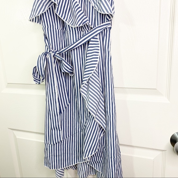Elizabeth Crosby Pippa Ruffle Stripe Wrap Dress - Picture 4 of 14